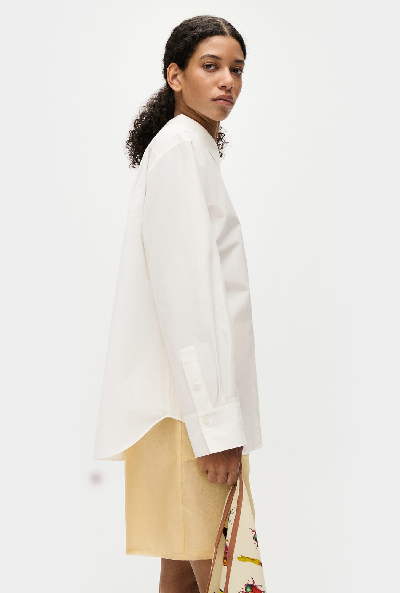 Laundry Cotton Silk Pleated Yoke Shirt (White)