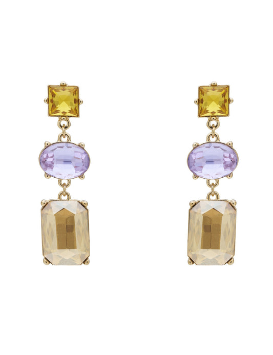Colette 3 TIER RECTANGLE DROP EARRING (Print)