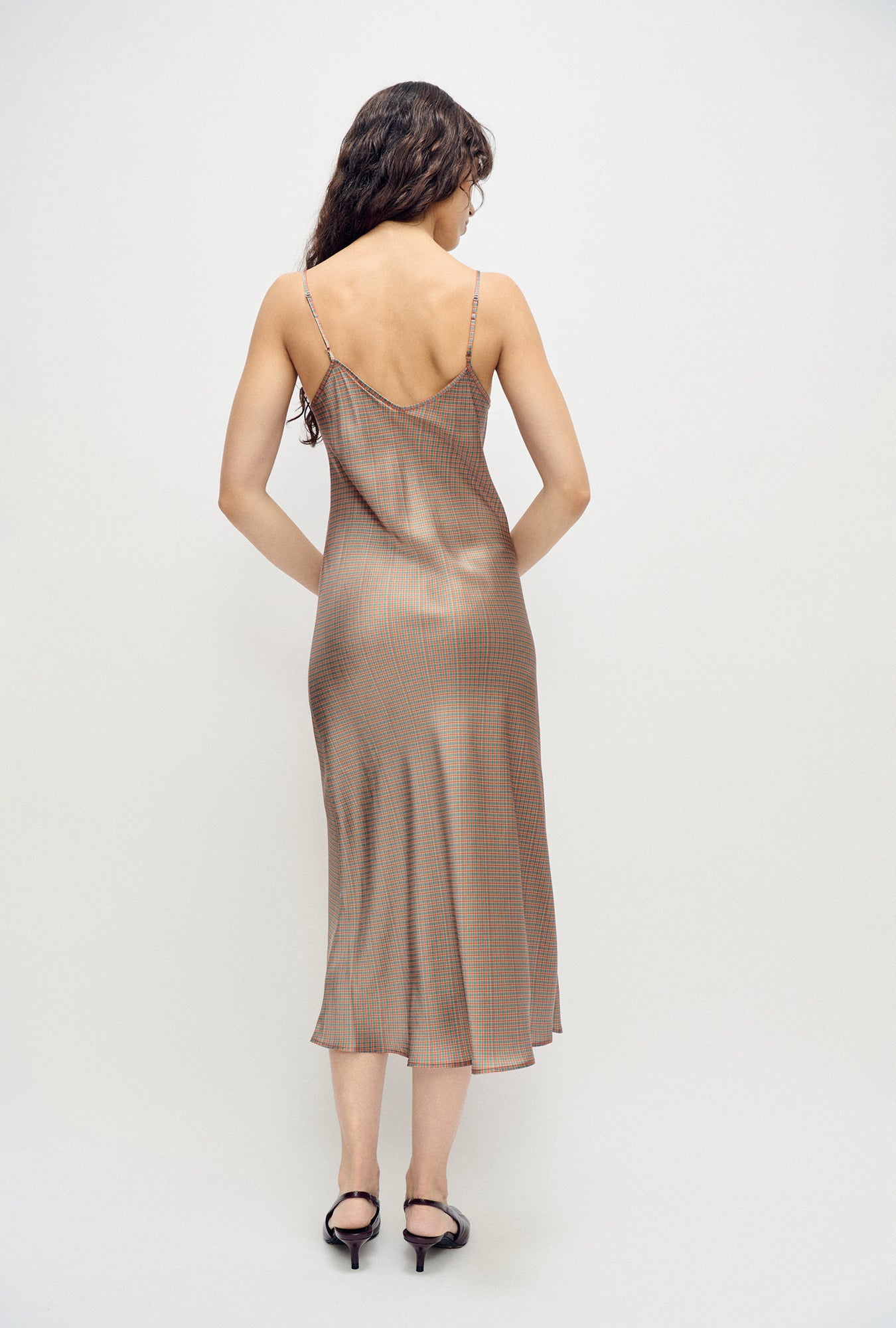 Silk Laundry 90s Slip Dress (Micro Plaid)