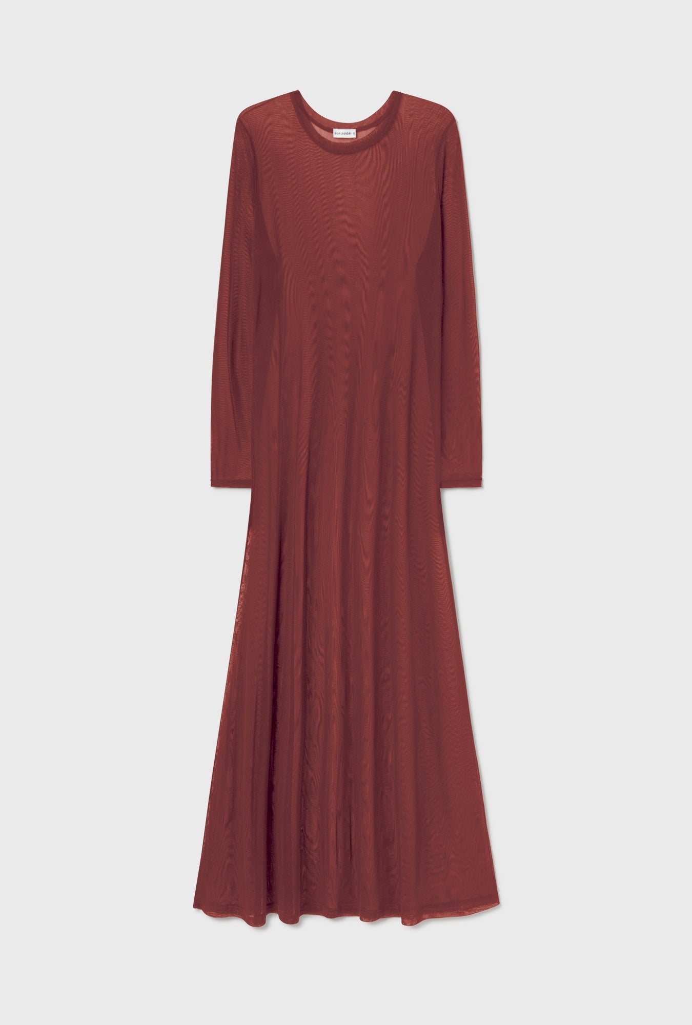 Silk Laundry Mesh Long Sleeve Dress (Canyon)