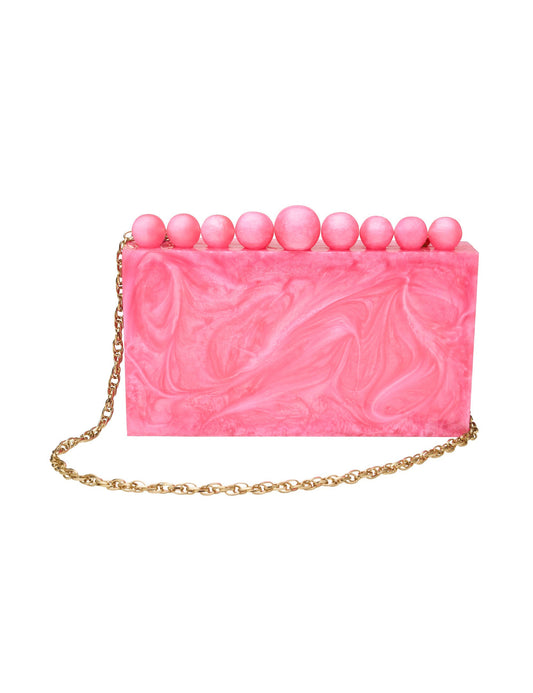 Colette BEADED BOX CLUTCH (Pink)