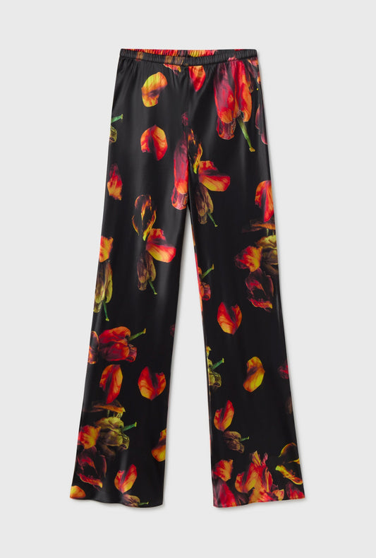 Silk Laundry Bias Cut Pants (Tulipa Black)