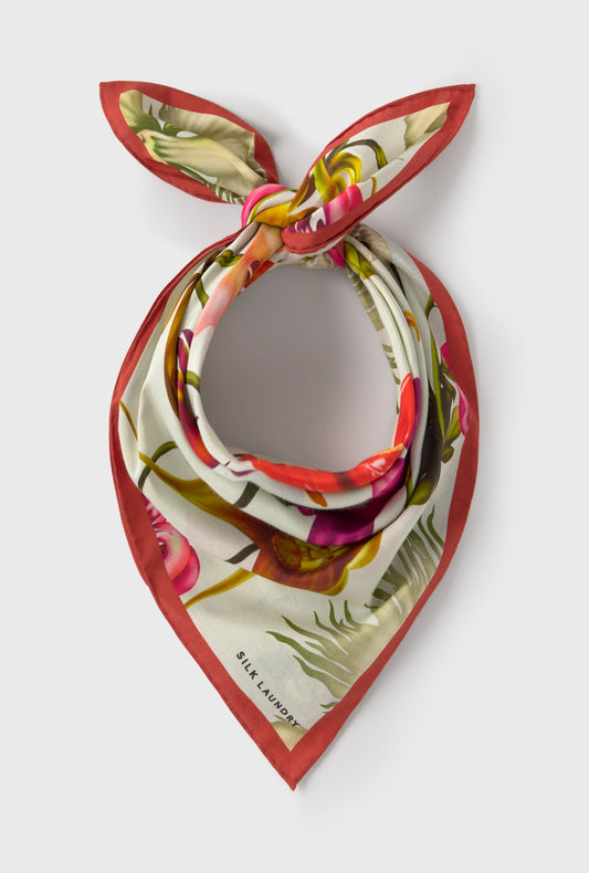 Image of Scarves & Shawls. Product name - Cotton Silk Scarf Wonderland in Wonderland colour by brand - Silk Laundry