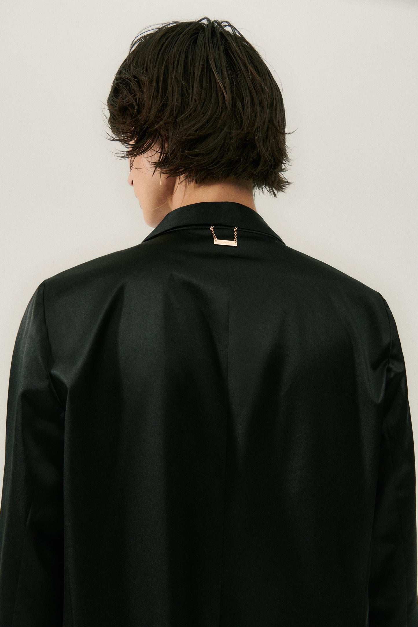 Silk Laundry Weatherproof Long Blazer (Black)