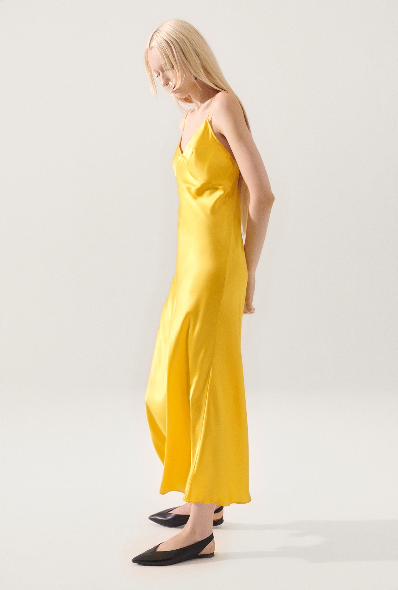 Silk Laundry Deco Rouleau Dress (Marigold)
