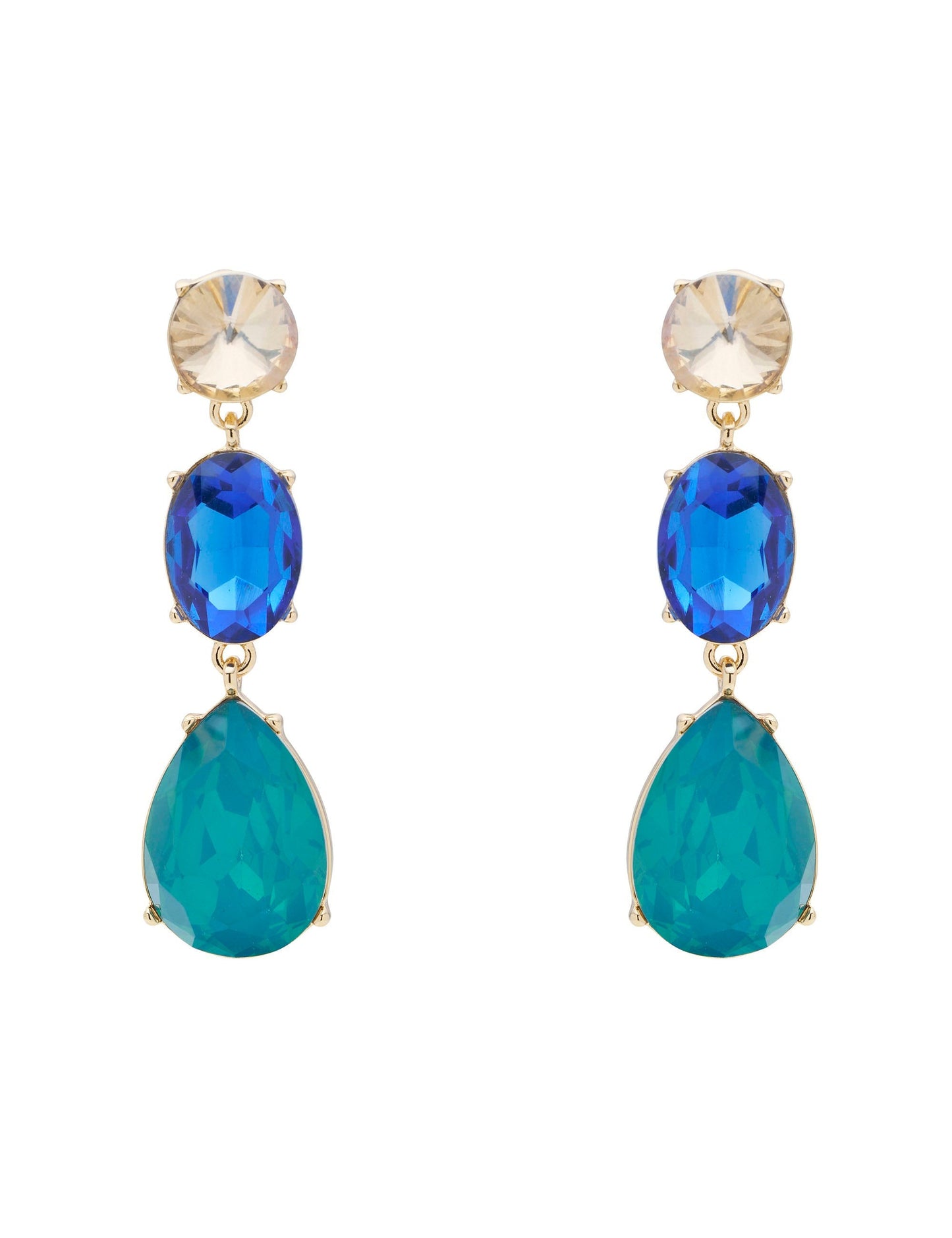 GROUP48 3 TIER STONE DROP EARRING (Print)