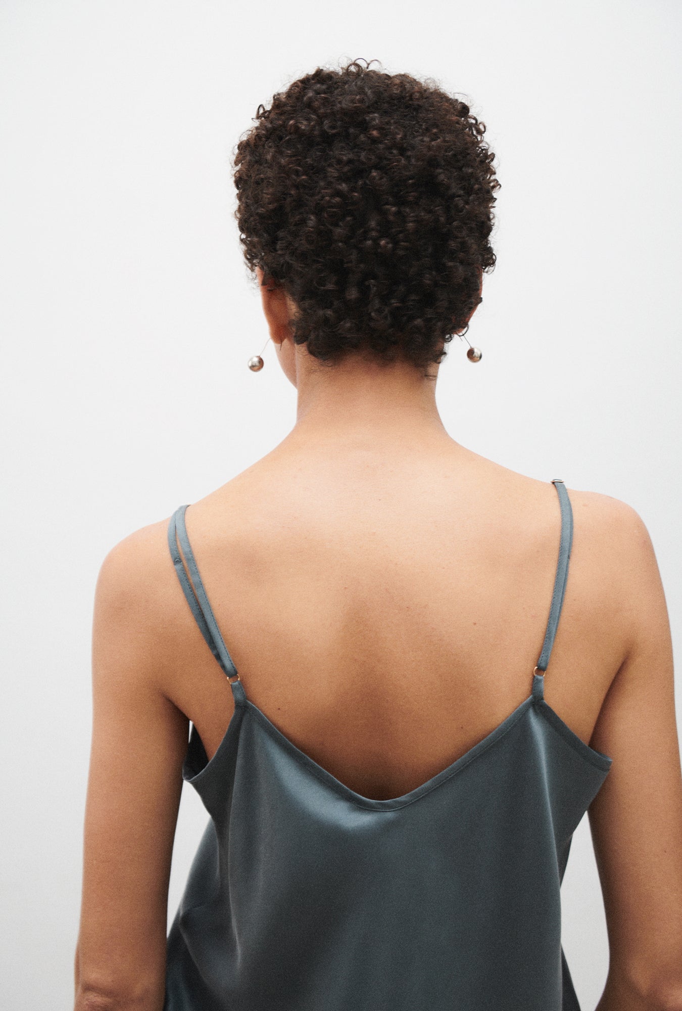Silk Laundry Bias Cut Cami (Slate)