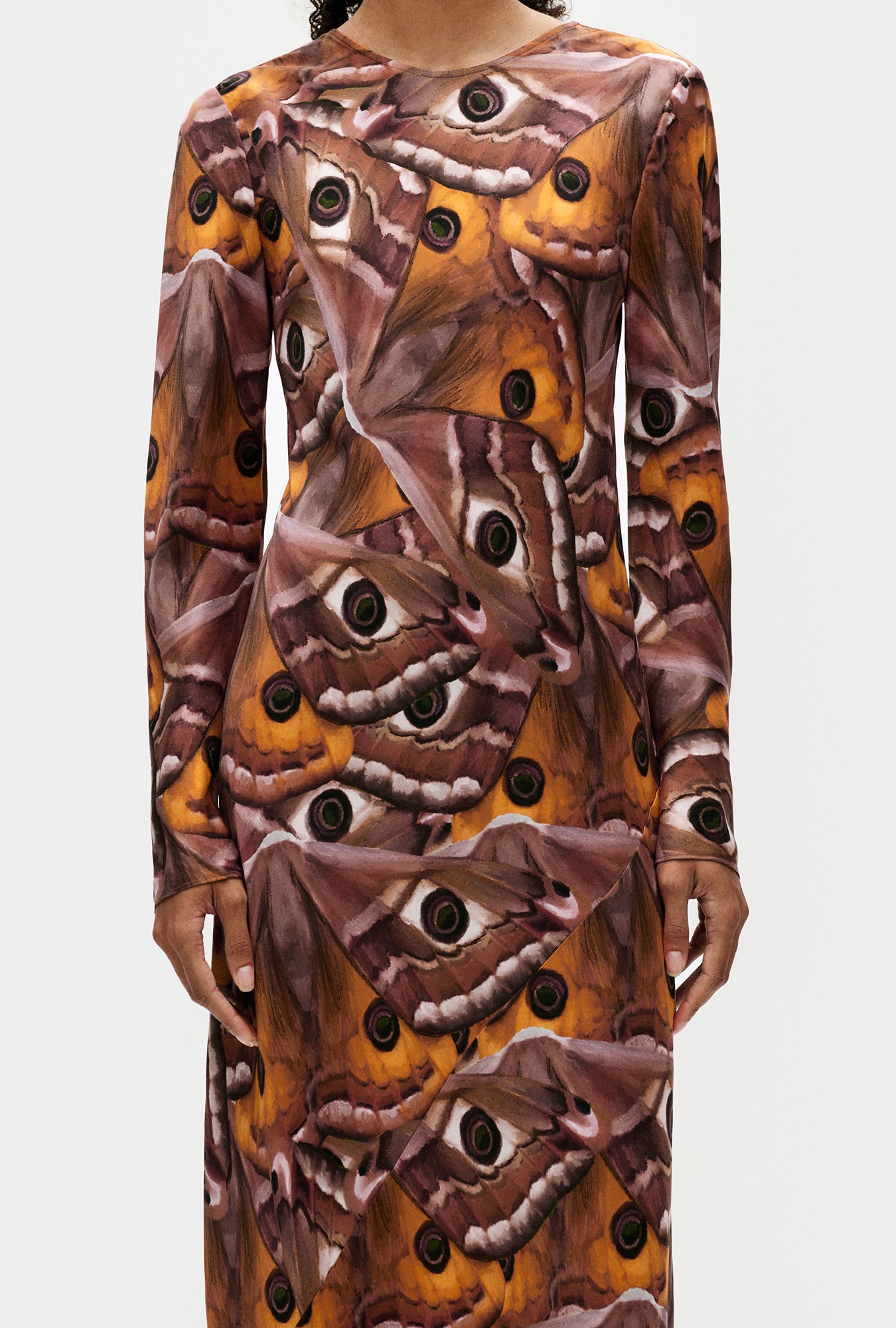 Silk Laundry Full Sleeve Bias Dress (Wingspan)