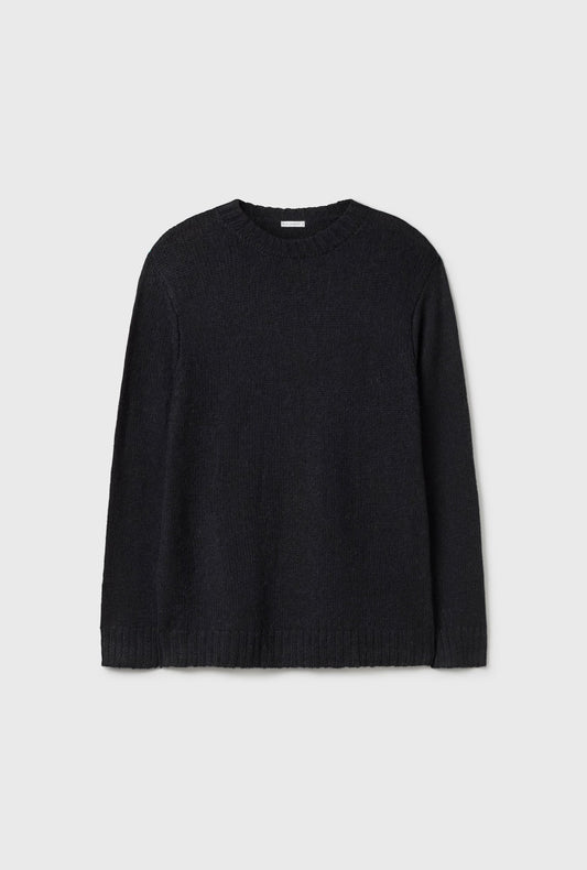 Silk Laundry Knit Crewneck (Black)