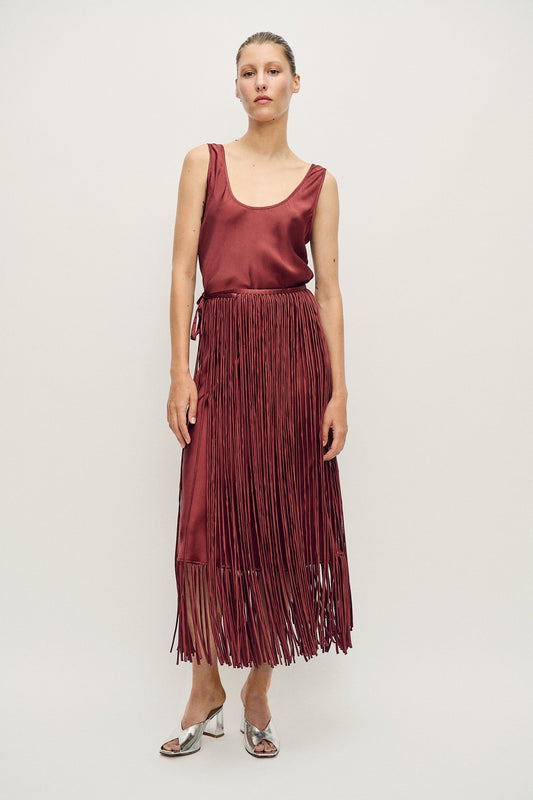 Image of Scarves & Shawls. Productname: Fringe Wrap Canyon in Canyon colour by brand - Silk Laundry