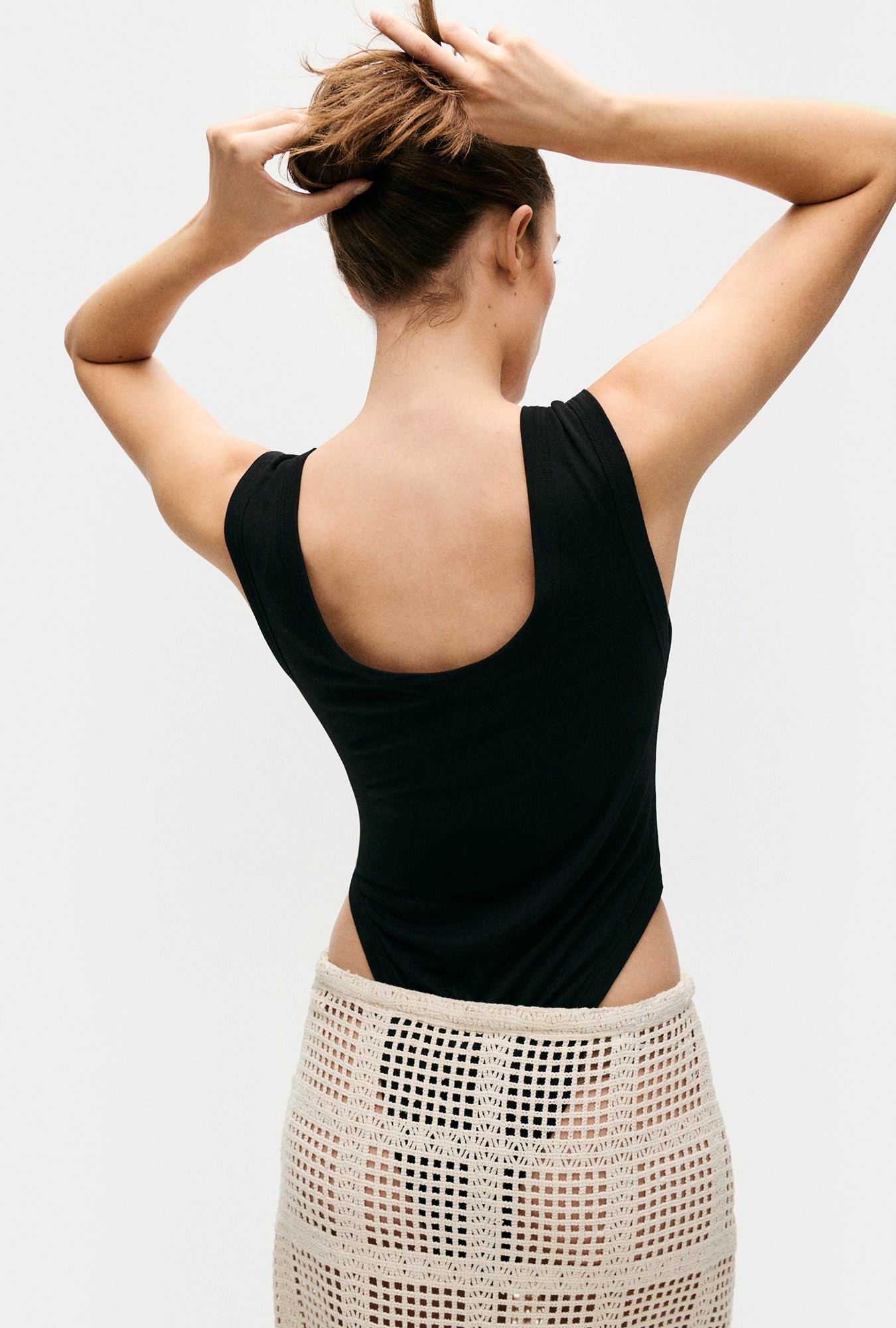 Silk Laundry Cutaway Bodysuit (Black)