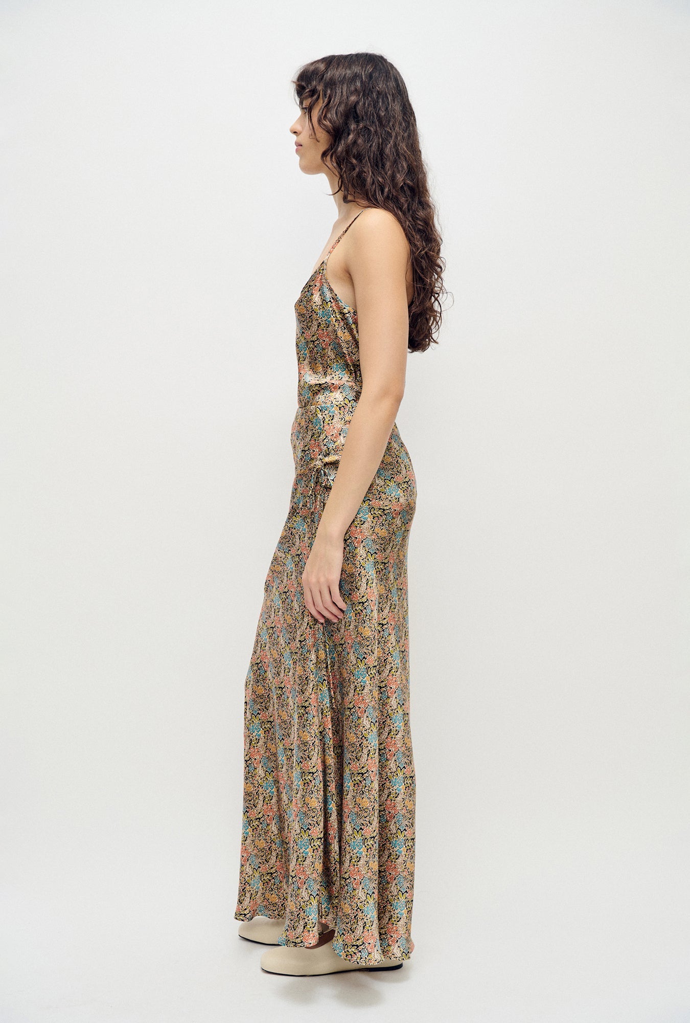 Silk Laundry Long Bias Cut Skirt (Sugar Floral)