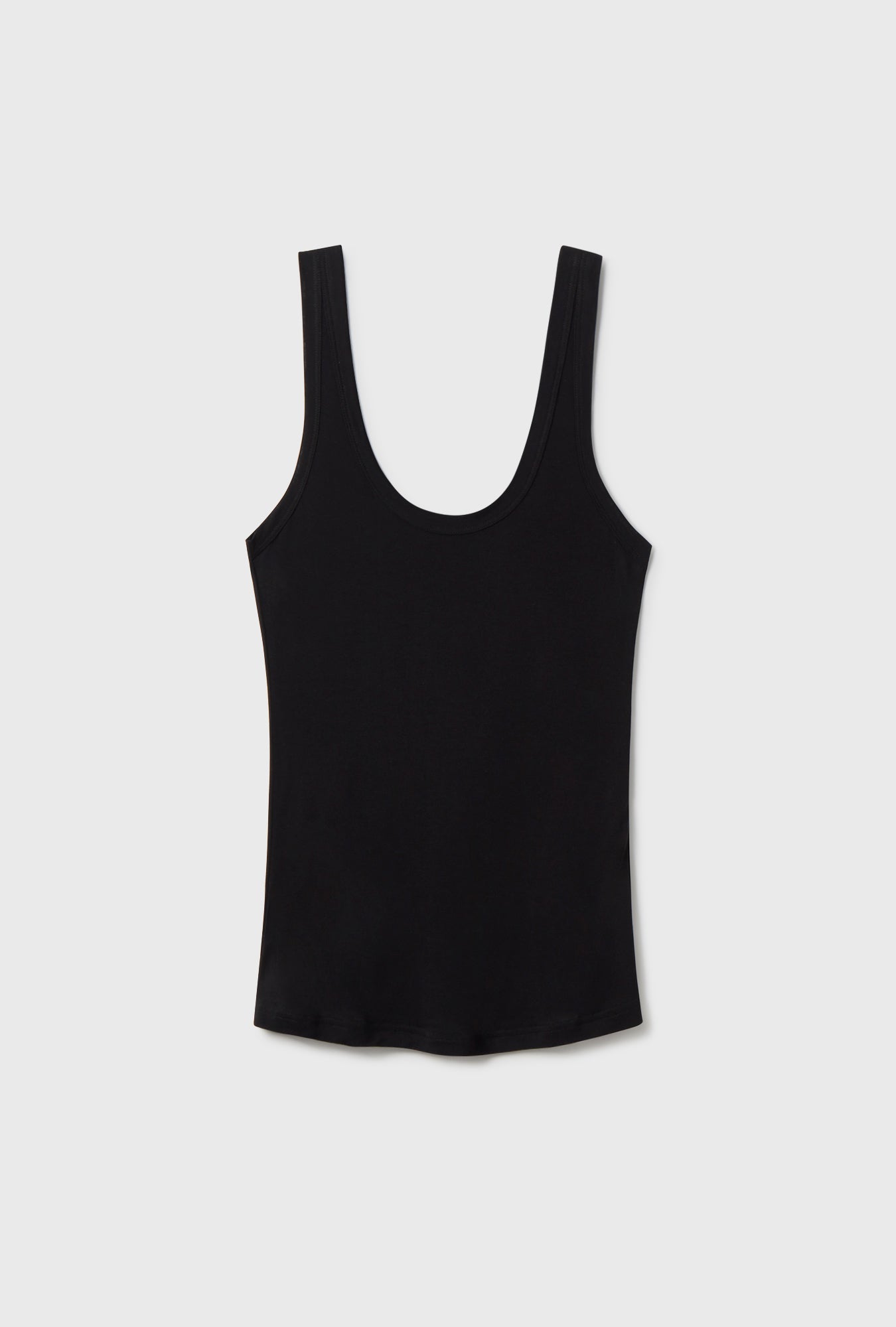 Silk Laundry Jersey Modal Scoop Tank (Black)