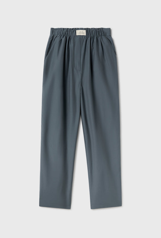 Cotton Silk Paper Bag Pants (Slate)