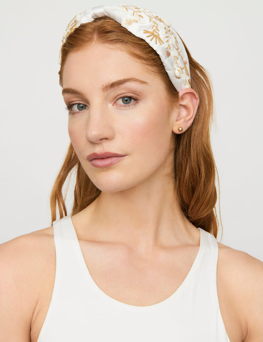 Image of Hair Accessories. Productname: Colette COASTAL BEADED WIDE KNOT HEADBAND in Print colour by brand - Colette