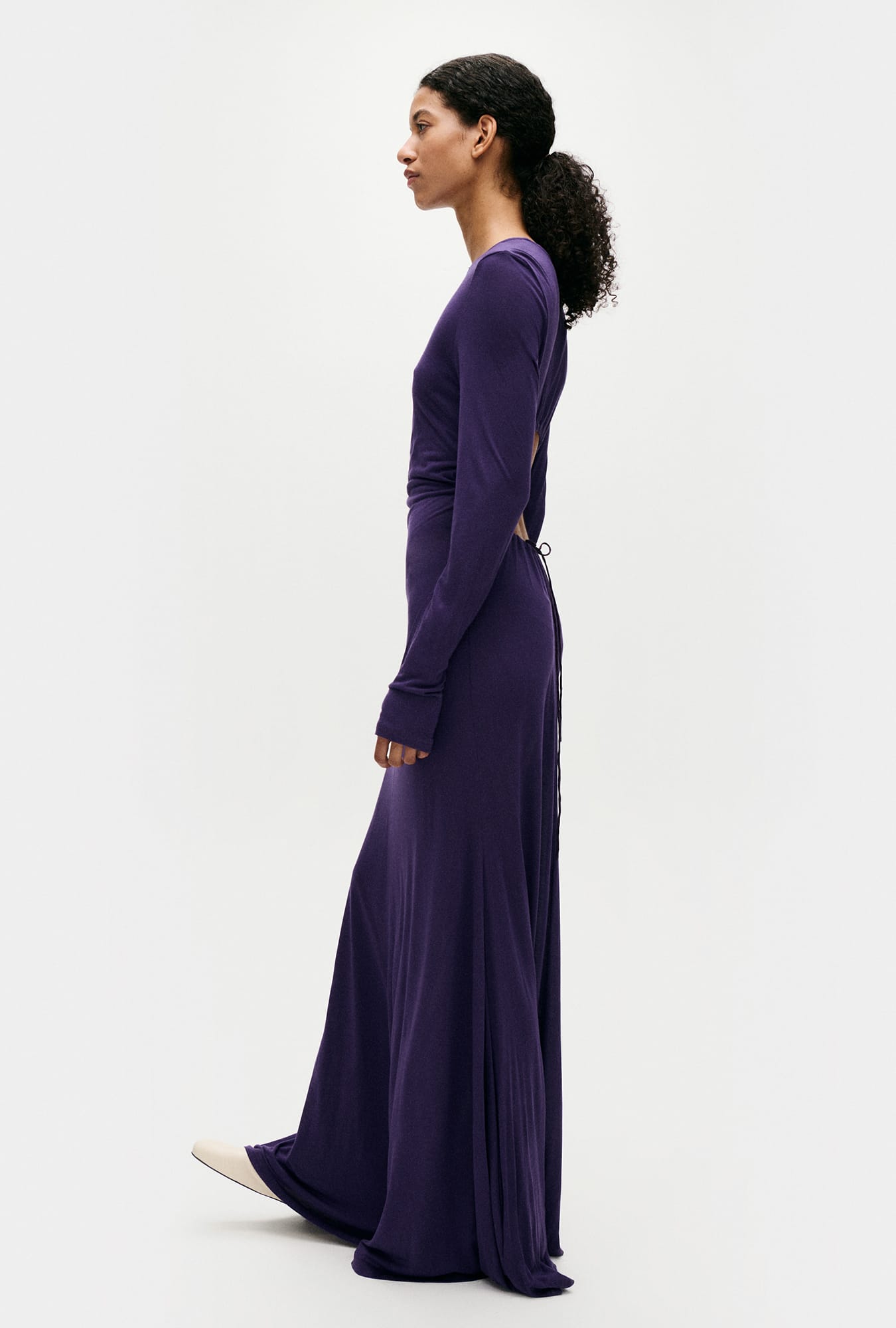 Silk Laundry Jersey Modal Cutaway Dress (Nightshade)