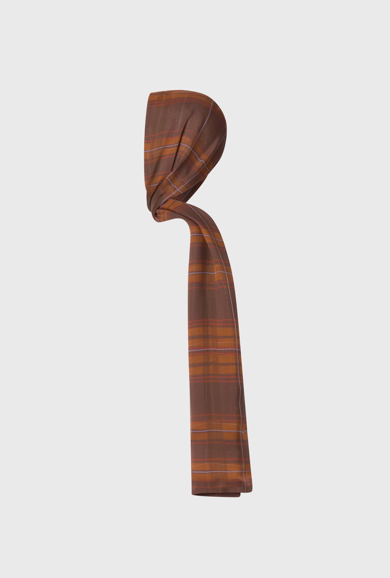 Silk Laundry Chiffon Hollywood Headscarf (Root Plaid)