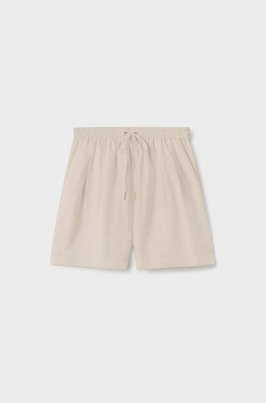 Silk Laundry Twill Slouch Shorts (Hazelnut)