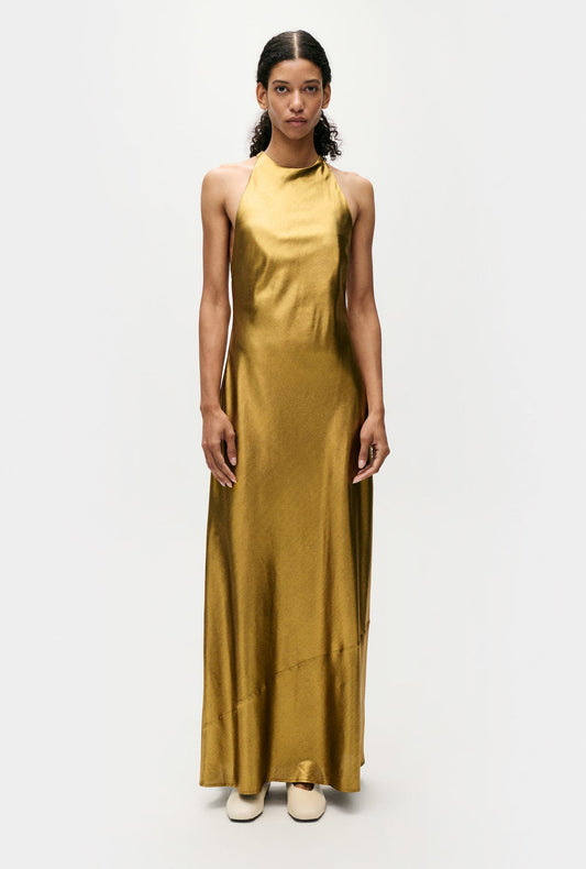 Image of Dresses. Productname: Silk Laundry High Low Dress in Gold colour by brand - Silk Laundry