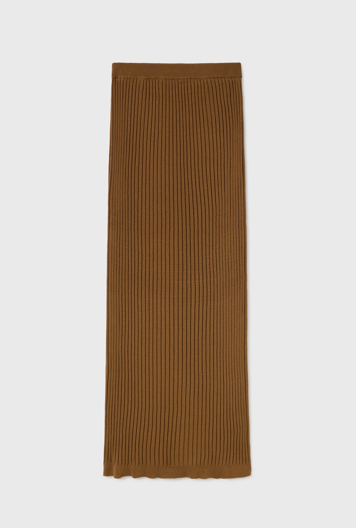 Silk Laundry Ribbed Straight Skirt (Drought)