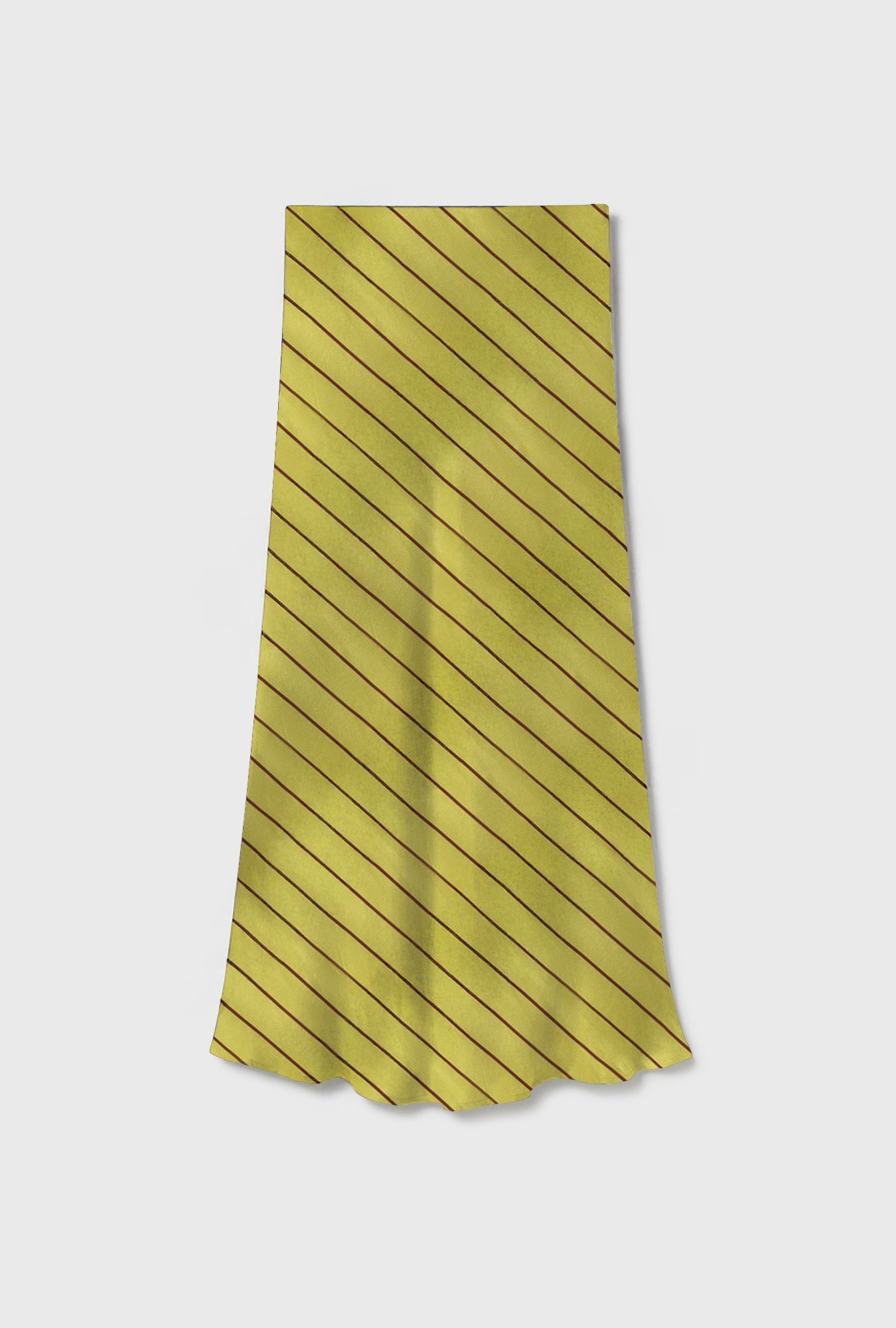 Silk Laundry Long Bias Cut Skirt (Cactus Stripe)