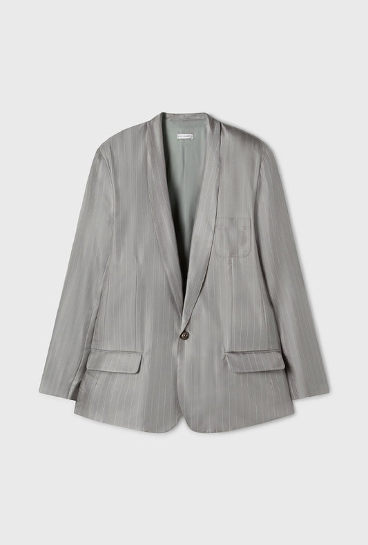 Silk Laundry Twill Miami Blazer (Moon Pinstripe)