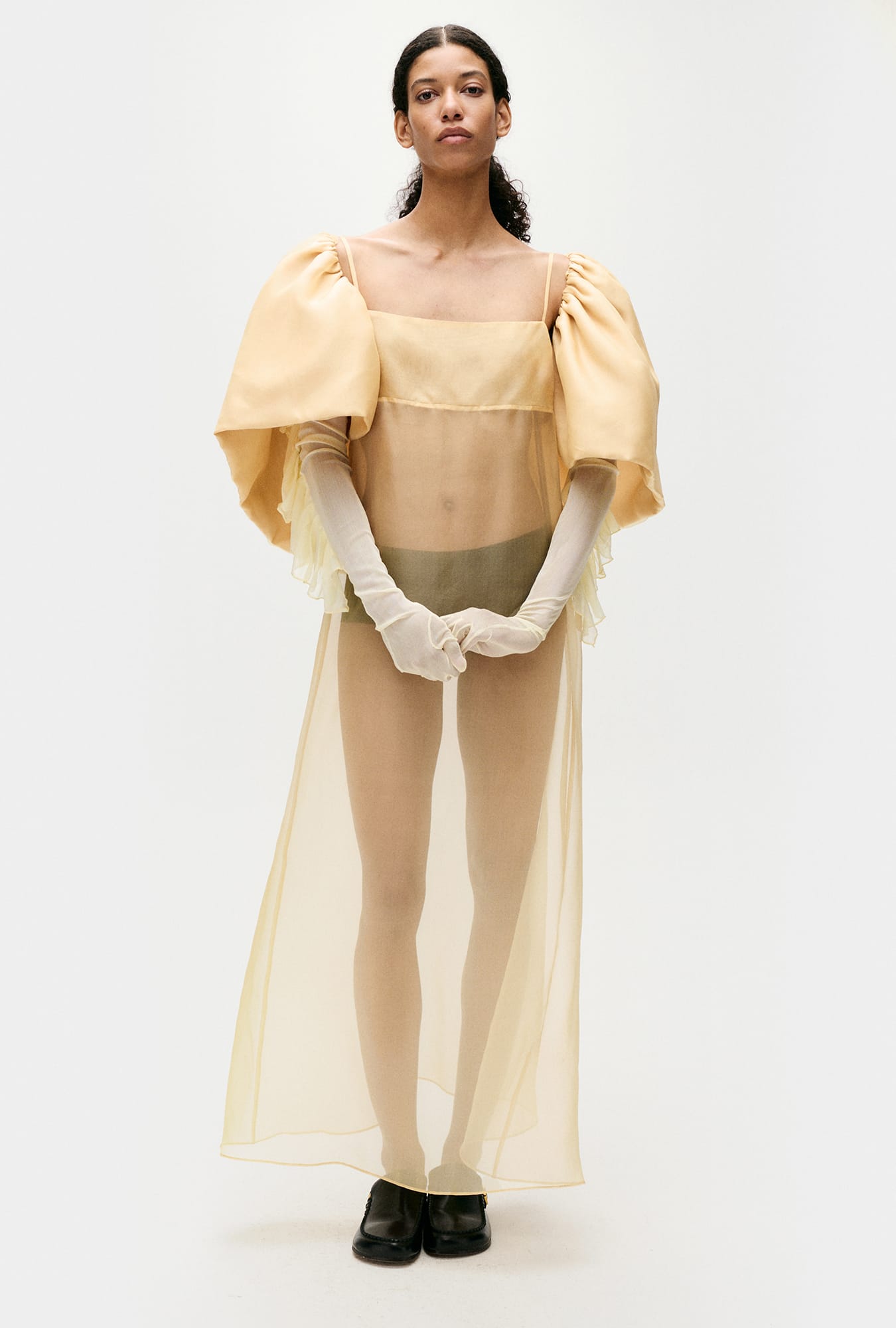 Silk Laundry Organza Cape (Beige)