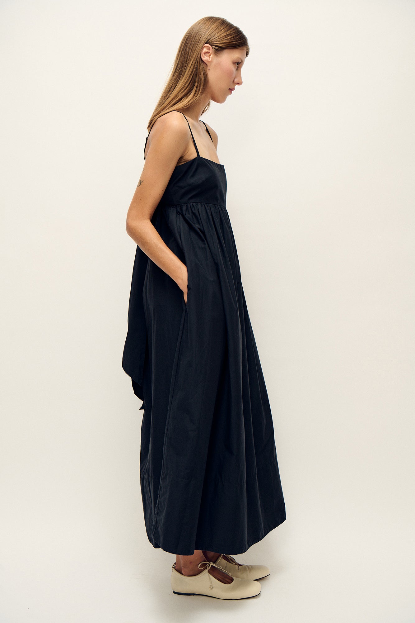 Laundry Cotton Silk Tulip Dress (Black)