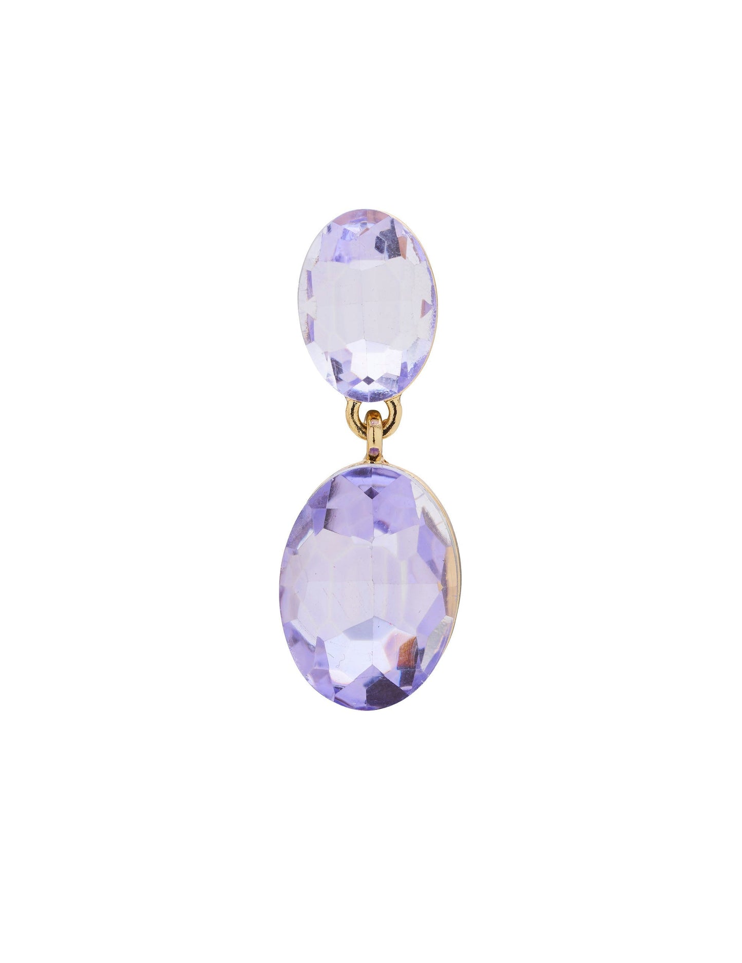 GROUP48 DOUBLE DROP OVAL STONE EARRING (Print)