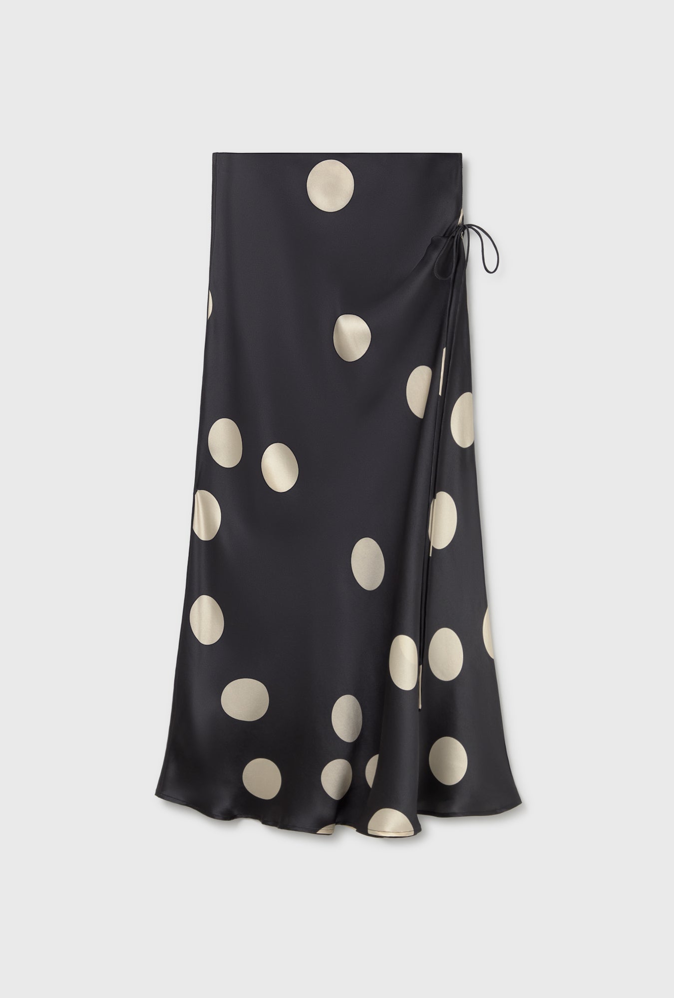Silk Laundry Long Bias Cut Skirt (Large Polka Dot)