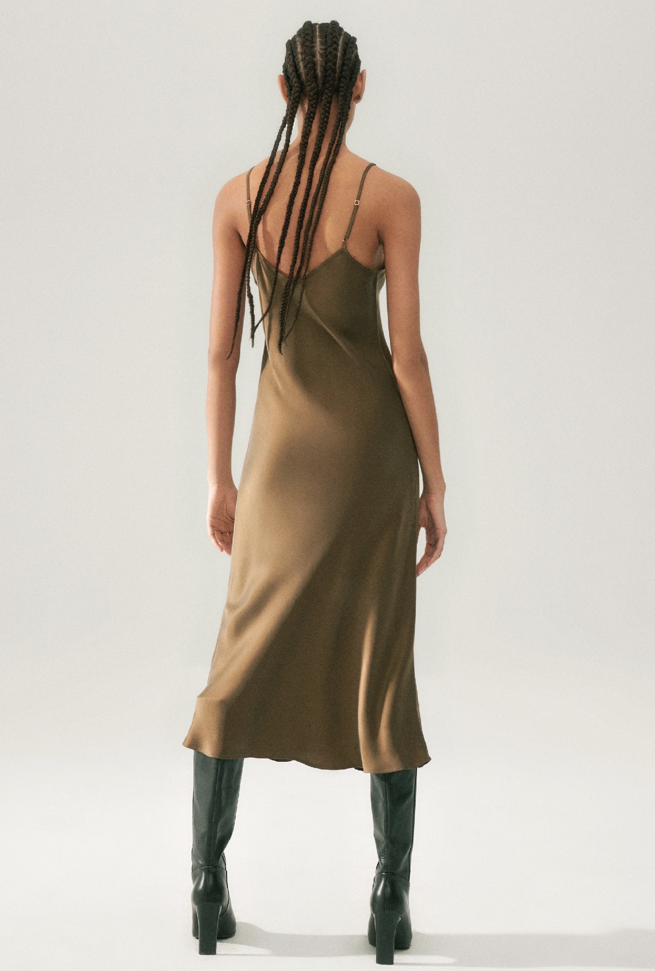 Silk Laundry 90s Slip Dress (Dark Earth)