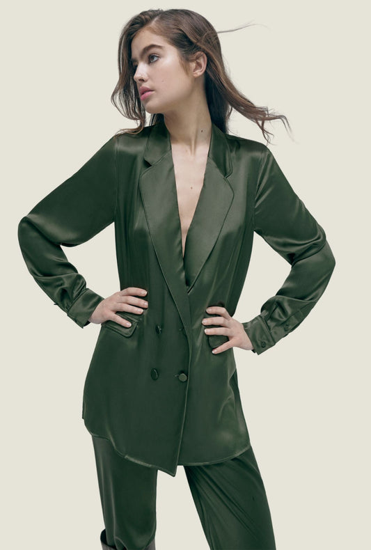 Silk Laundry Relaxed Blazer (Cedar)