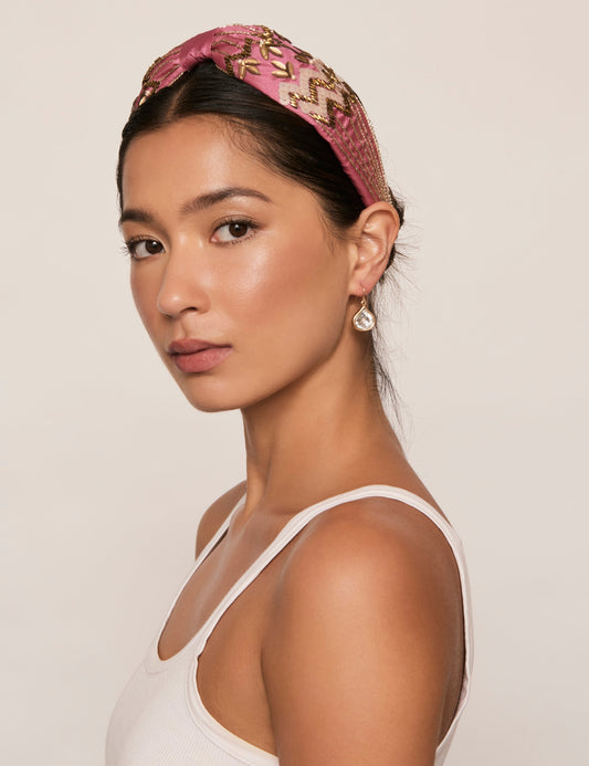Image of Hair Accessories. Productname: Colette SEQUIN EMBELLISHED SOFT FORM HEADBAND in Print colour by brand - Colette
