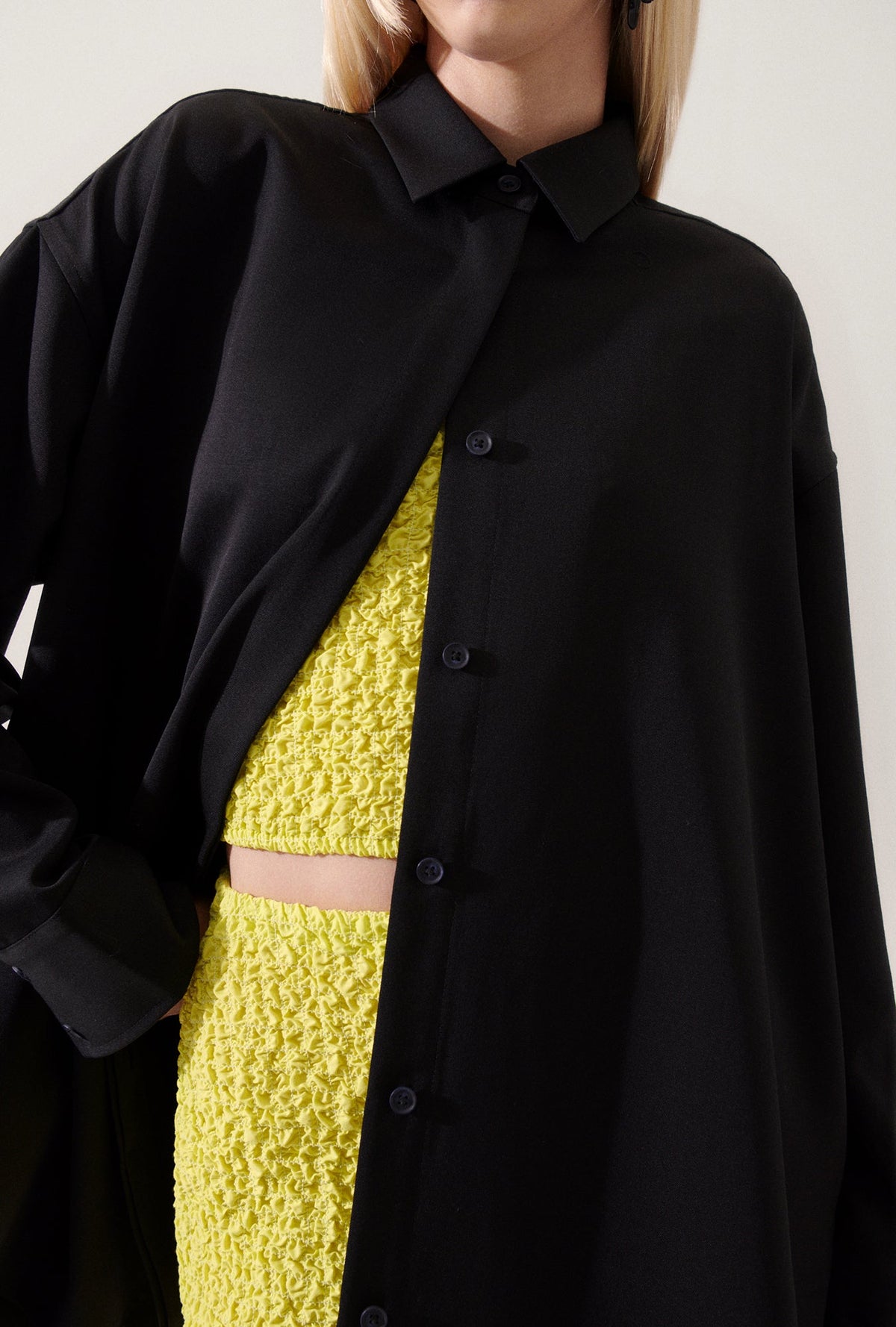 Silk Laundry Wool Overshirt (Black)
