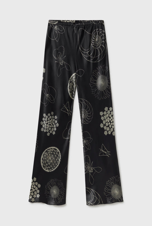 Silk Laundry Bias Cut Pants (Fibonacci Black)