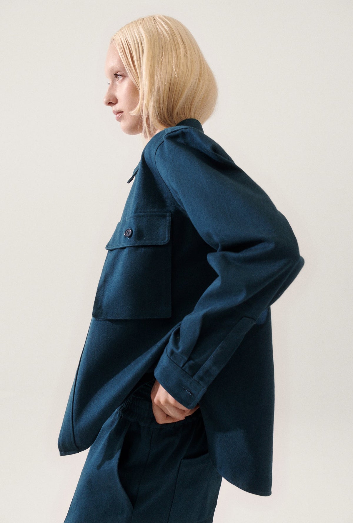 Silk Laundry Canvas Overshirt (Teal)