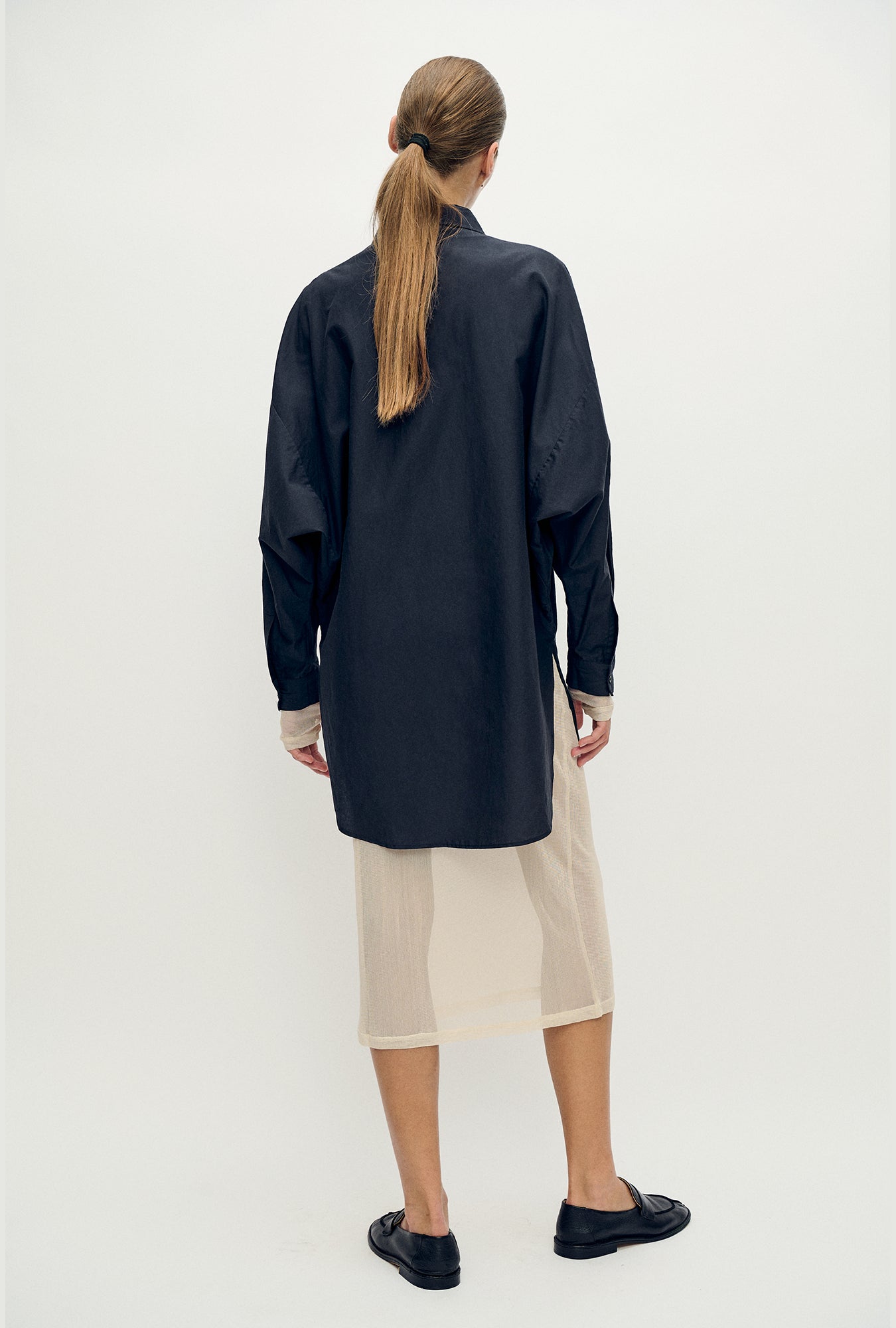 Silk Laundry Mesh Skirt (Hazelnut)