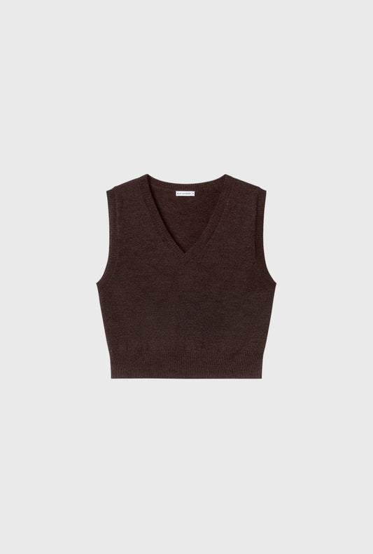 Silk Laundry Wool V-Neck Sweater Vest (Root)