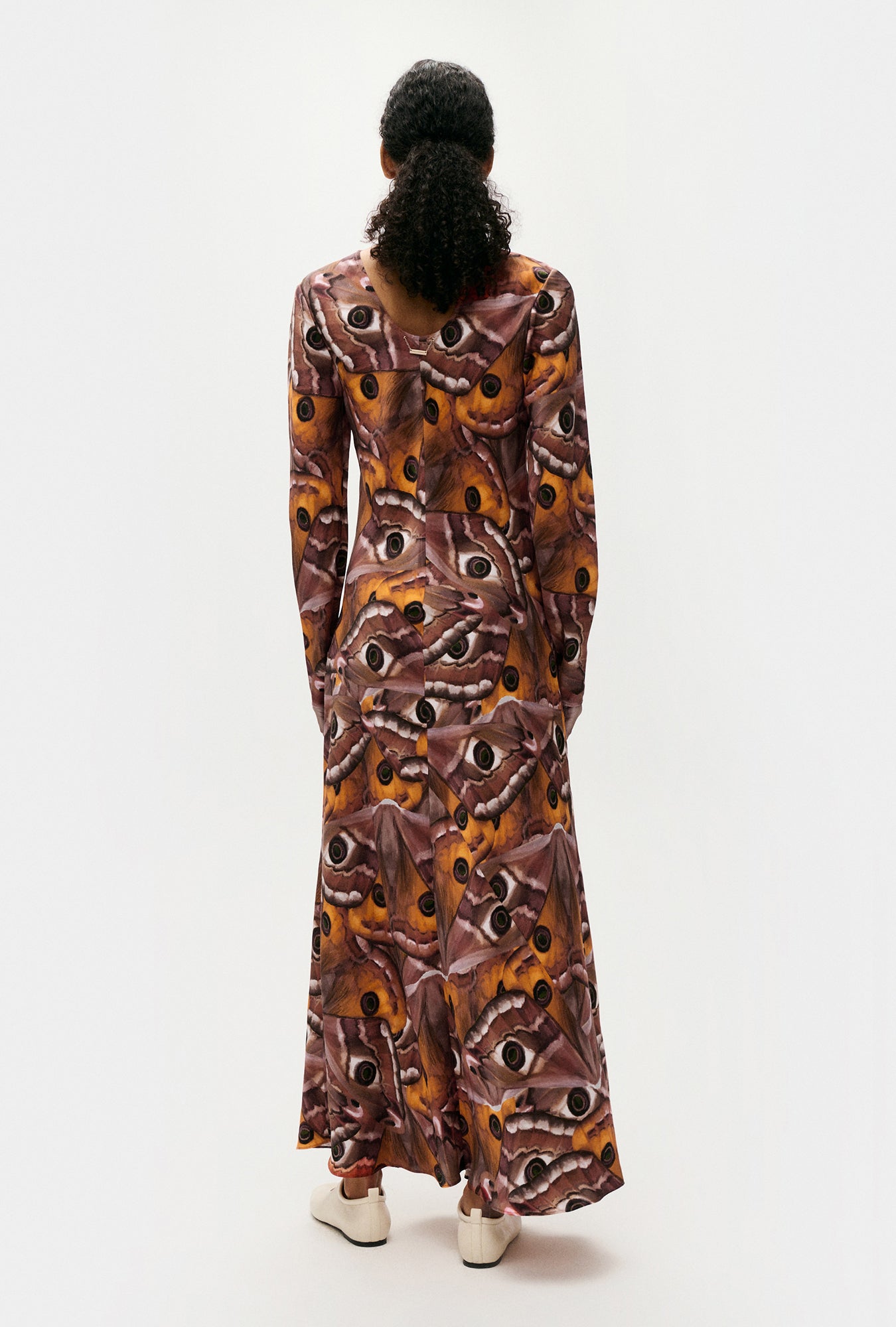 Silk Laundry Full Sleeve Bias Dress (Wingspan)
