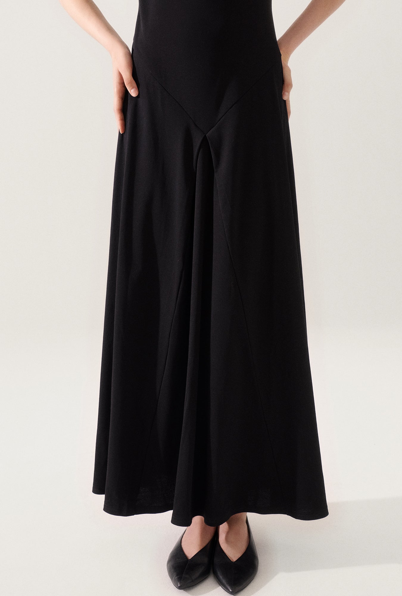 Silk Laundry Crochet Trim Dress (Black)