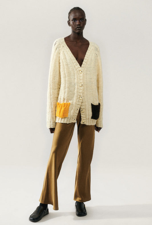 Silk Laundry The Big G Cardigan (Cream)