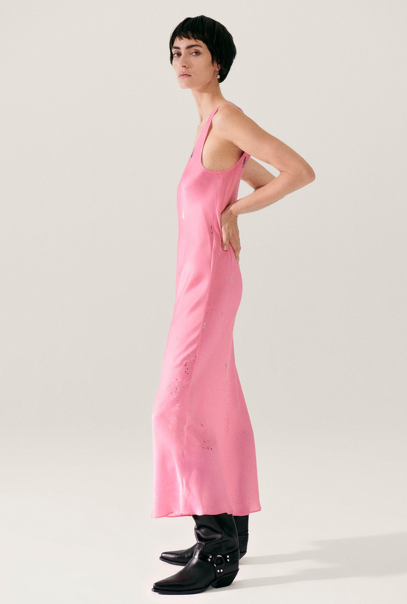 Silk Laundry Scoop Neck Dress (Hog Wash)