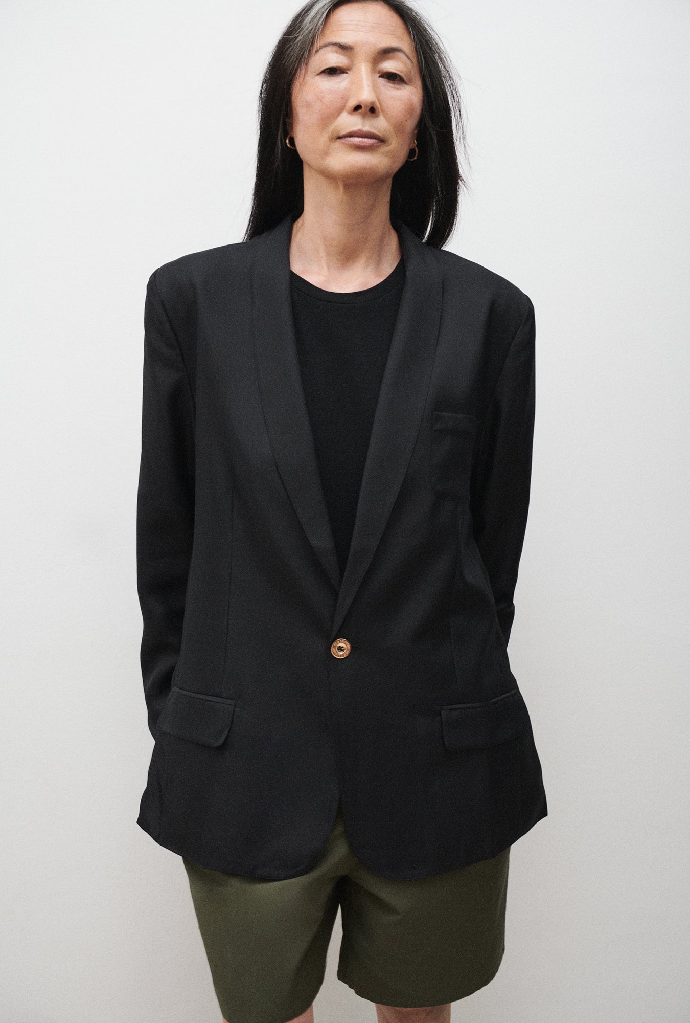 Silk Laundry Twill Miami Blazer (Black)
