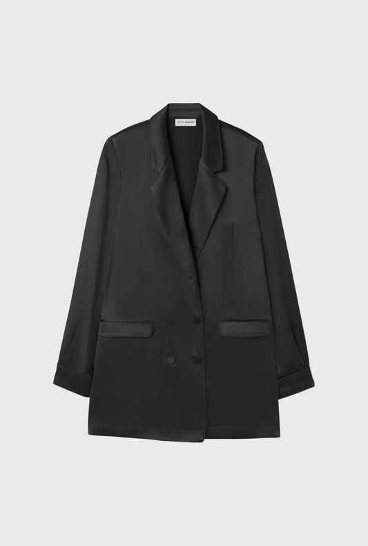 Silk Laundry Relaxed Blazer (Black)