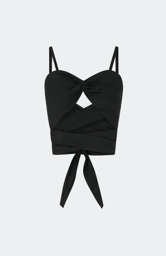 Laundry Cotton Silk Twist Top (Black)