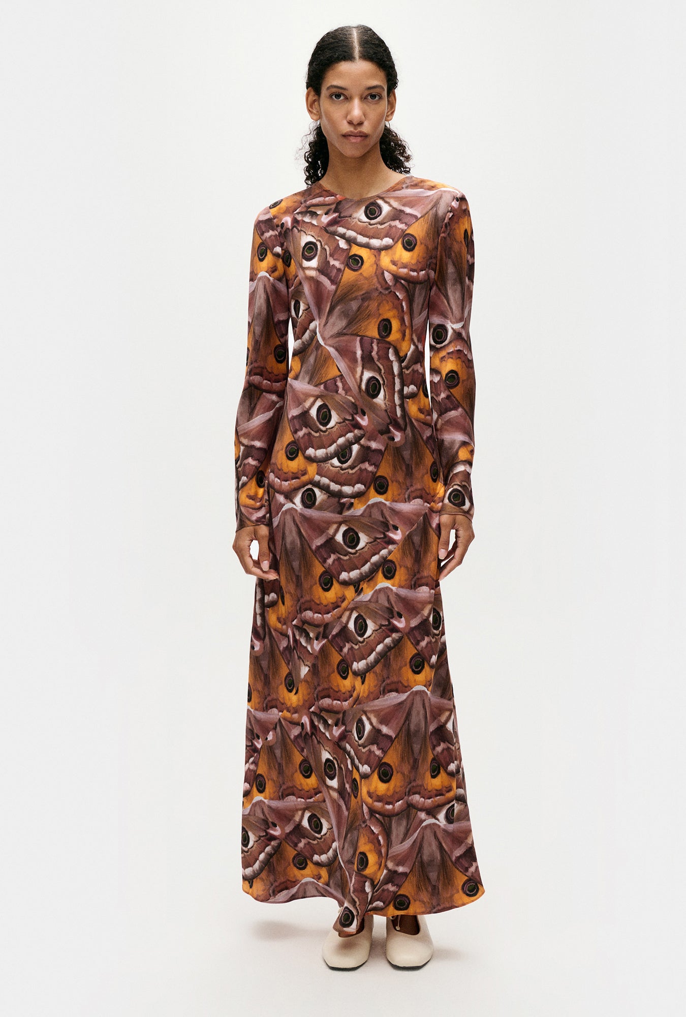 Image of Dresses. Product name - Full Sleeve Bias Dress Wingspan in Wingspan colour by brand - Silk Laundry