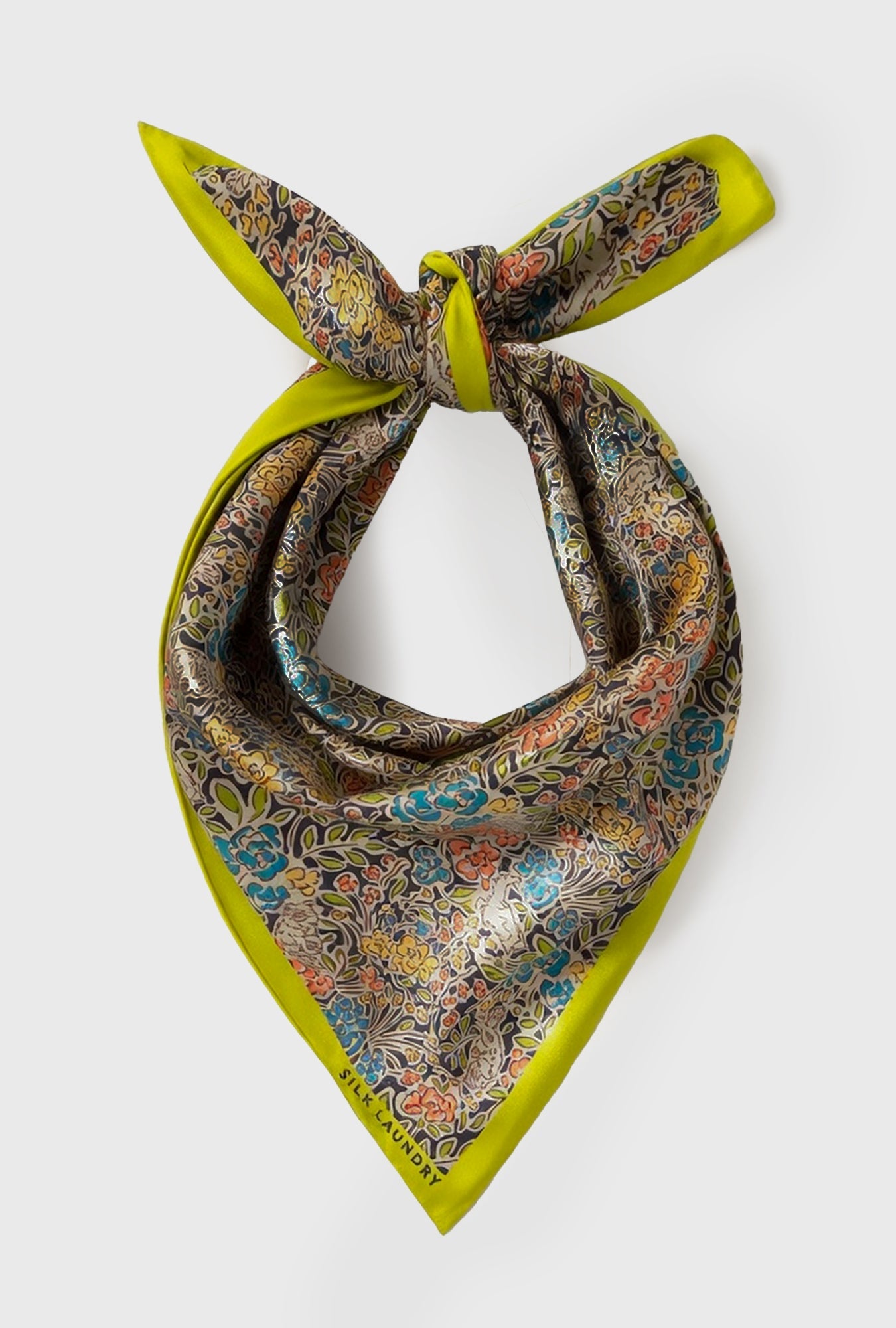 Silk Laundry Twill Scarf (Sugar Floral)