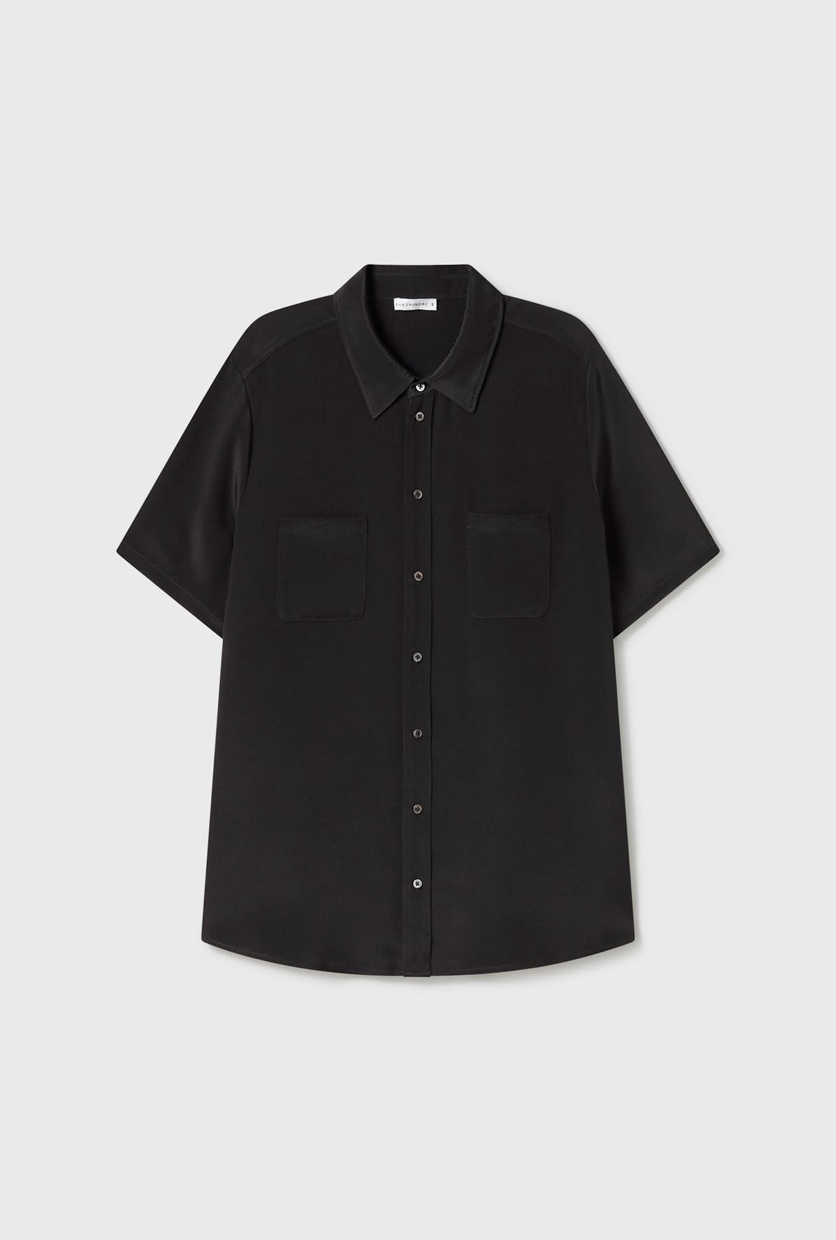 Silk Laundry CDC Short Sleeve Boyfriend Shirt (Black)