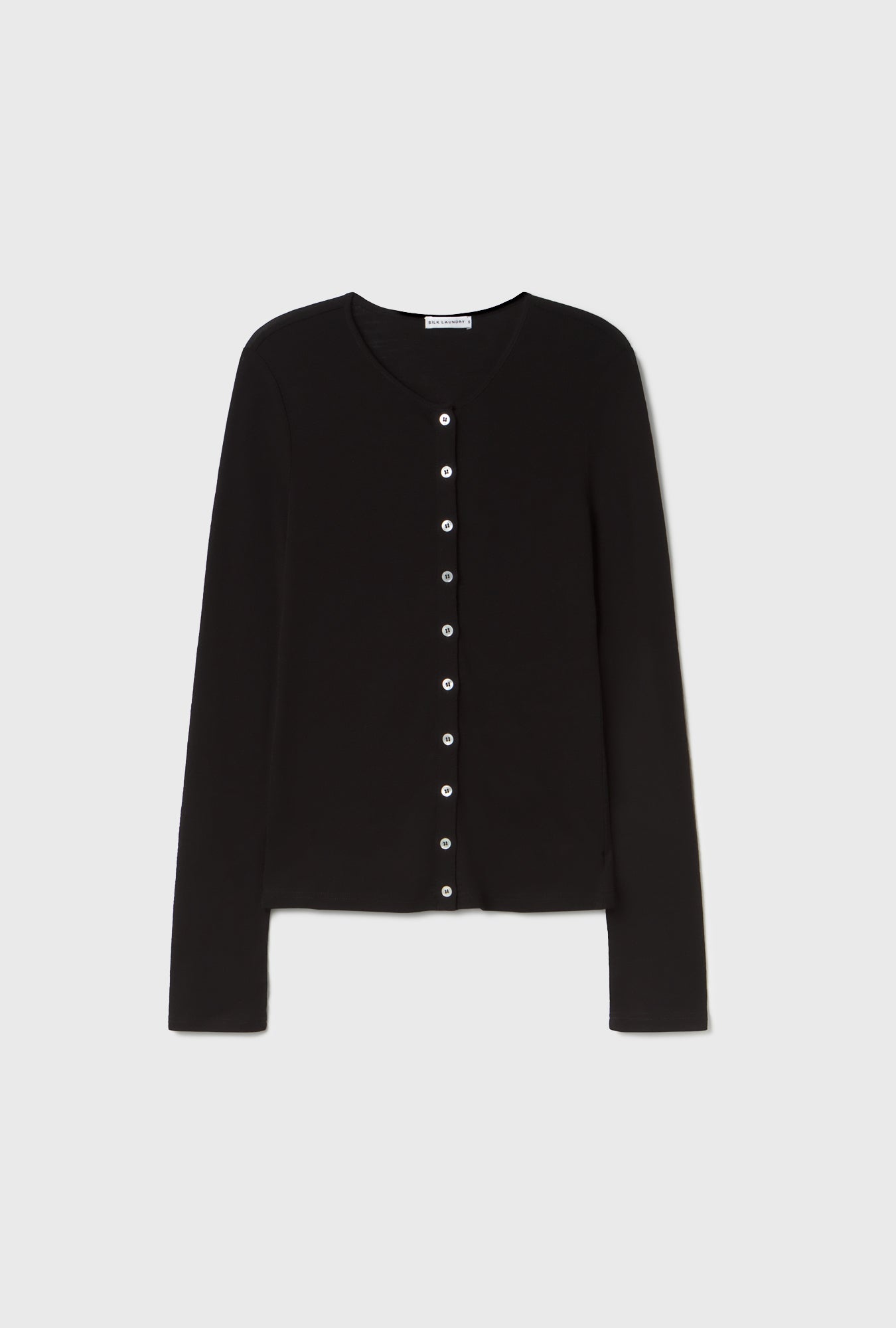 Silk Laundry Merino Cardigan (Black)