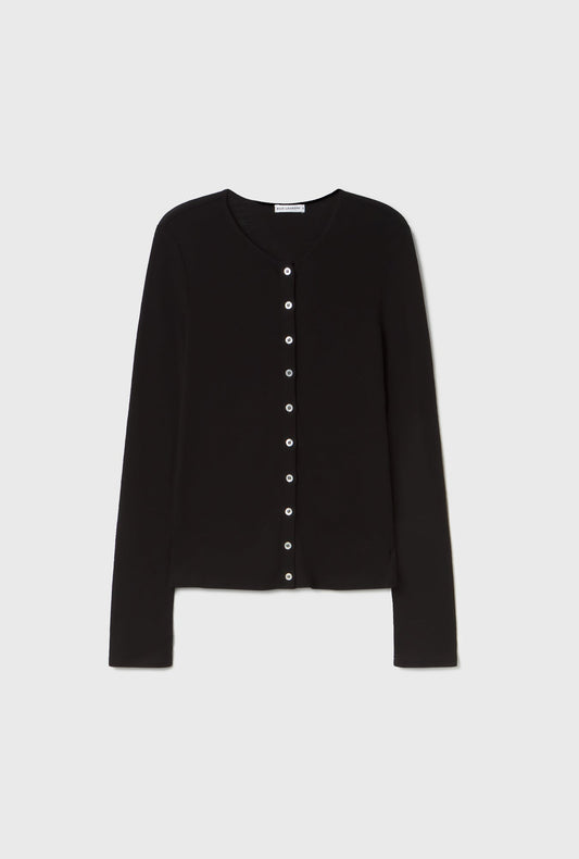 Silk Laundry Merino Cardigan (Black)